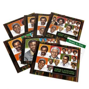 Bulk African History Educational Reference Card Set - 6 Unique Squares