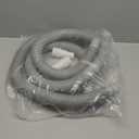 1.5" 6ft Pool Filter Pump Hose Kit - Above Ground Swimming Pool Vacuum Skimmer 1 1/2" Hose Replacement & Adapter Fittings - 2 Hoses, 2 Adapters, 4 Clamps, 2 PTFE Tapes GRAY