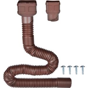7ft Long Gutter Downspout Extensions, Outer Diameter 3" Downspout Extender for Rainwater Drainage, Flexible Drainage Pipe Suitable for 2"3" and 3"4" Downspout (Brown-1-Pack)