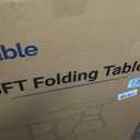 Byliable Folding Table 6ft Portable Heavy Duty Plastic Fold-in-Half 6 Foot Foldable Table Utility Dining Indoor Outdoor with Carrying Handle for Camping Picnic and Party, Black