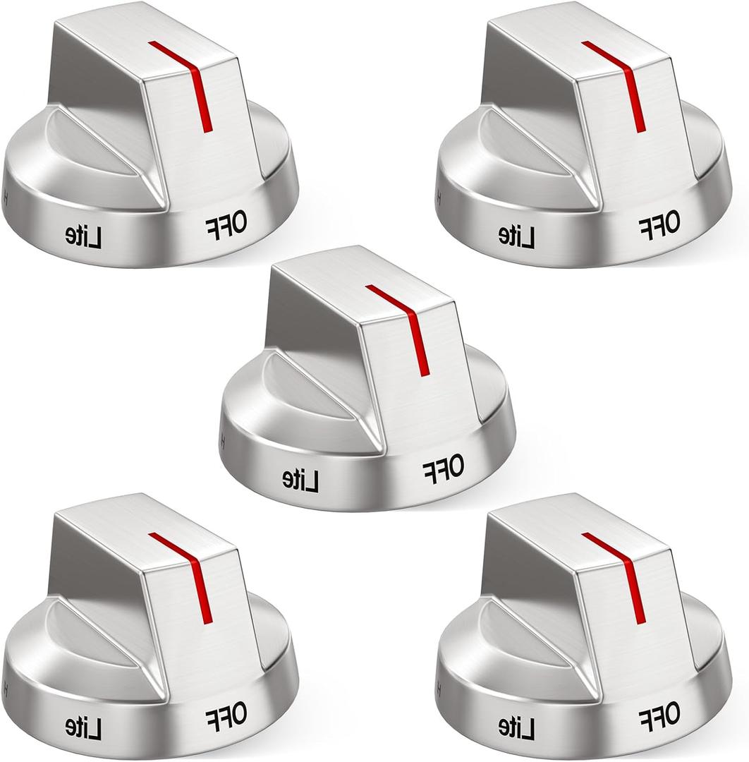 Upgraded DG94-04167 for Samsung Stove Knobs Replacement,DG94-04167A for Samsung Gas Stove Oven Knobs,Fit for NX60A6111SS/AA NX60A6311SS/AA NX60A6511SS/AA NX60A6711SS/AA for Samsung Range Knob (Silver)