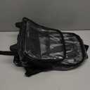 Clearworld Rolling Clear Backpack, Heavy Duty Cold-Resistant Security Transparent PVC Backpack with Wheels (Black)