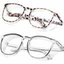 Alsenor Safety Glasses Anti Fog Goggles Protective Eyewear Blue Light Blocking Anti Dust UV Protection Glasses For Men Women (2 Pack(new-leopard+grey))