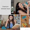 Wallet Case for iPhone 16 Pro Max,[RFID Blocking] 3 Card Holder Stand with Credit Card Slot PU Leather Magnetic Protective Flip Cover for iPhone 16 Pro Max (Blue)