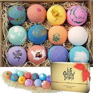 LifeAround2Angels Bath Bombs Gift Set 9 USA made Fizzies, Shea & Coco Butter Dry Skin Moisturize, Perfect for Bubble Spa Bath. Handmade Birthday Mothers day Gifts idea For Her/Him, wife, girlfriend