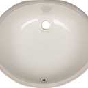 MSI 17.0” (L) x 14.125” (W) x 7.75” (H) Oval Porcelain Ceramic Undermount Bathroom Vanity Vessel Sink, Bisque
