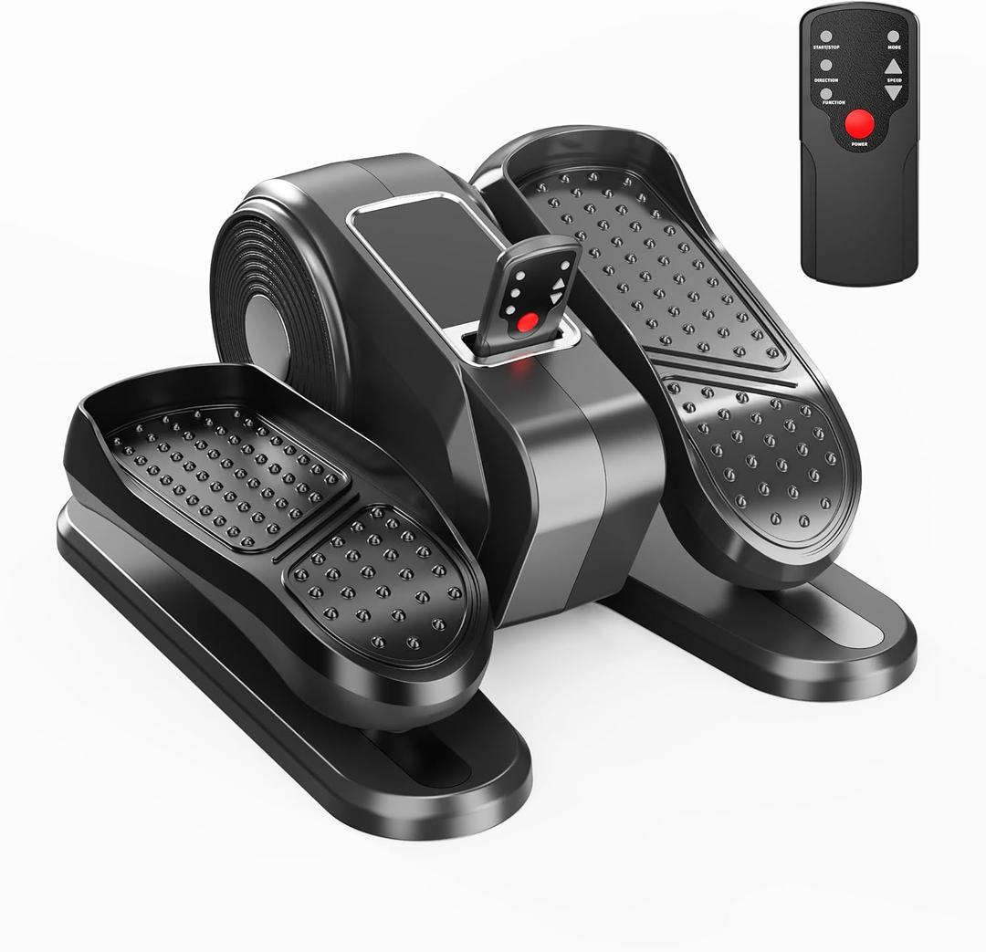 Under Desk Elliptical Exercise Machine, Electric Leg Exerciser as Seen on TV for Senior, Quiet Portable Seated Pedal Exerciser Machine with Remote Control, 12 Adjustable Speeds for Home Office