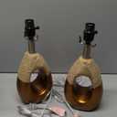 OYEARS 19" Table Lamps Set of 2, Boho Lamps for Living Room, Rustic Bedside Lamps for Bedroom, Farmhouse Rattan Table Lamp, Small Space Nightstand Lamp for Home Office (Bulb Not Included, Gold)