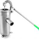 QWORK Stainless Steel Manual Suction Pump, Modern Black Above Ground Well Water Pump, Easy to Use, High Working Efficiency, 10m Water Depth
