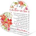 2 x Tian Zhun Mother In Law Christmas Gifts From Daughter In Law Flower Acrylic Heart Table Plaques for Christmas Birthday