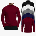 August Alley 4Pack Men's Mock Turtleneck Shirts, Long Sleeve Tops Pullover Basic Casual Slim Fit Lightweight T-Shirts Pack XS