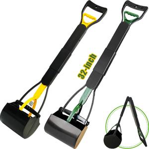 ienjoyed 2-Pack Pooper Scooper for Large Small Dogs Heavy Duty, 32" Long Handle Poop Scoop for Yard, Grass, Gravel, Dog Poop Grabber with High Strength Material and Durable Spring