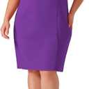 Agnes Orinda Plus Size Dresses for Women Classic Boat Neck Work Sleeveless Sheath Dress 3X Purple
