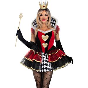 Leg Avenue Womens 2 Pc Queen of Hearts Halloween Costume for Women (Medium, Multicolor)