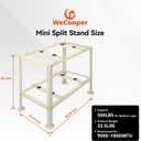 Mini Split Ground Stand for Ductless AC Condenser Heat Pump System.Heavy Duty Adjustable Double Levels Floor Stand Ground Mounting Bracket for 9000-18000 BTU