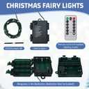 8 Pack Battery Operated String Lights 16.4 ft Fairy Lights 50 LED with Auto Timer Dark Green Copper Wire Twinkle for Indoor Outdoor Christmas Trees Wreath Decoration Patio Bedroom (White)