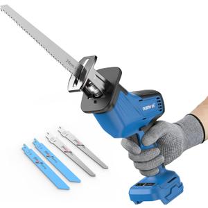 NANWEI Cordless Reciprocating Saw,Brushless Motor 3500RPM Variable Speed,Compatible with Makta 18V Batteries,Tool-Free Blade Change, LED Light,4 Blades For Wood/Metal/PVC Cutting (Tool Only)