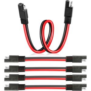 SAE to SAE Extension Cable 1FT, 14AWG Heavy Duty Pure Copper SAE Connector Quick Connect and Disconnect Wire Harness for Solar Panel, Motorcycles, Car, Truck, RVs, Tractors, ATV, Boat, Trolling Motor
