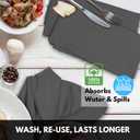 Napkins 100% Cotton Decorative Napkin Washable Cloth Napkins Set of 4 for Home, Wedding, Restaurant, Buffet Party & Camping - Grey (17"x17")