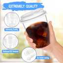 Foxtell 100 Pcs 16 Oz Clear Plastic Cups with Strawless Sip Lids Disposable Round Bottom Togo Cups for Iced Coffee Smoothie Beverage Cold Drinks Disposable Iced Coffee Cups for Party Catering BBQ