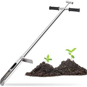YJINGRUI Soil Probe 40 Inch, Soil Sampler Probe 304 Stainless Steel with Ejector and Foot Pedal, Soil Test Kits for Lawn Garden Farm Soil Sampling