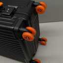 Aluminium Frame Carry on Luggage with Smooth Jelly Wheels, Hardside Zipperless Rolling Suitcase with TSA Lock (BlackOrange, 21-Inch)