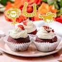 144PCS Kentucky Horse Derby Cupcake Toppers Decorations Horse Racing Appetizers Toothpicks Sticks
