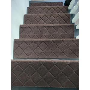 9"X36" Bullnose Stair Treads Carpet Non-Slip for Wooden Steps Indoor, Machine Washable and Reusable with Tape Free Self-Adhesive Back for Pets, Set of 15, Brown