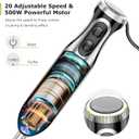 Bonsenkitchen Immersion Blender Handheld with Food Processor, 20 Speeds Hand Blender with Turbo Mode, Stainless Steel Blade, Egg Whisk, Beaker & Chopper Bowl, Hand Mixer for Smoothie, Soup, Baby Food
