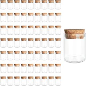 64-Pack 0.17 oz (5 ml) Glass Bottles & Test Tubes with Cork Stoppers for Spell Jars, Spice Storage, DIY Favors, Travel Memories, Plant Propagation Empty Recyclable Containers for Crafts, Kitchen