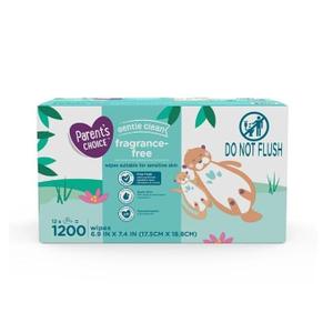Parents Choice Fragrance-Free Baby Wipes, 1200 Count