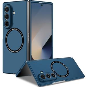 Compatible with Magsafe Case for Samsung Galaxy Z Fold 7, Luxury Magnetic Shockproof Anti Scratch Slim with Hinge Protection Protective Cover for Galaxy Z Fold 7, Case Blue