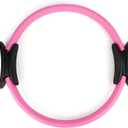 Phoenix Fitness Pilates Ring,Double Handle Exercise Circle Fitness Magic Circle Resistance Ring Dual Grip for Yoga Core Training,15 Inch (Pink)