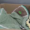 Extra Large Heated Dog Bed 40x27x2 in,Equipped with MET/UL Dual Certified Heating Pad and Intelligent Controller,Thickened Memory Sponge+100% Plush Heated Pet Bed with Side Pillows (Green)