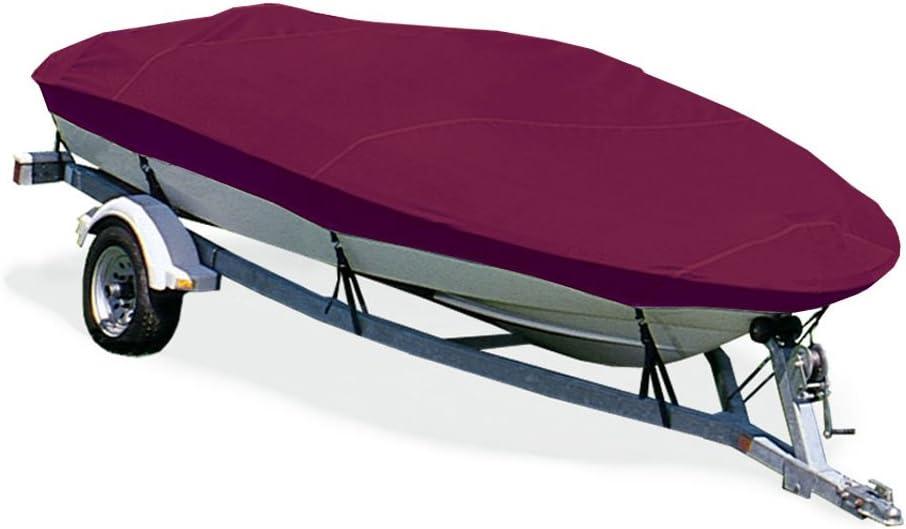 TAYLOR MADE PRODUCTS Trailerite Semi-Custom Boat Cover for V-Hull Fishing Boats with Outboard Motor (11'5" - 12'4" Center-Line Length x 66" Beam Width, Cranberry)