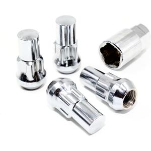 Set of 4 14x1.5 Veritek Chrome Acorn Bulge Tuner 1.75 Inch Security Wheel Locks for Buick Cadillac Chevy Ford GMC Dodge Jeep Nissan RAM Toyota Aftermarket Custom Wheels SUV Truck