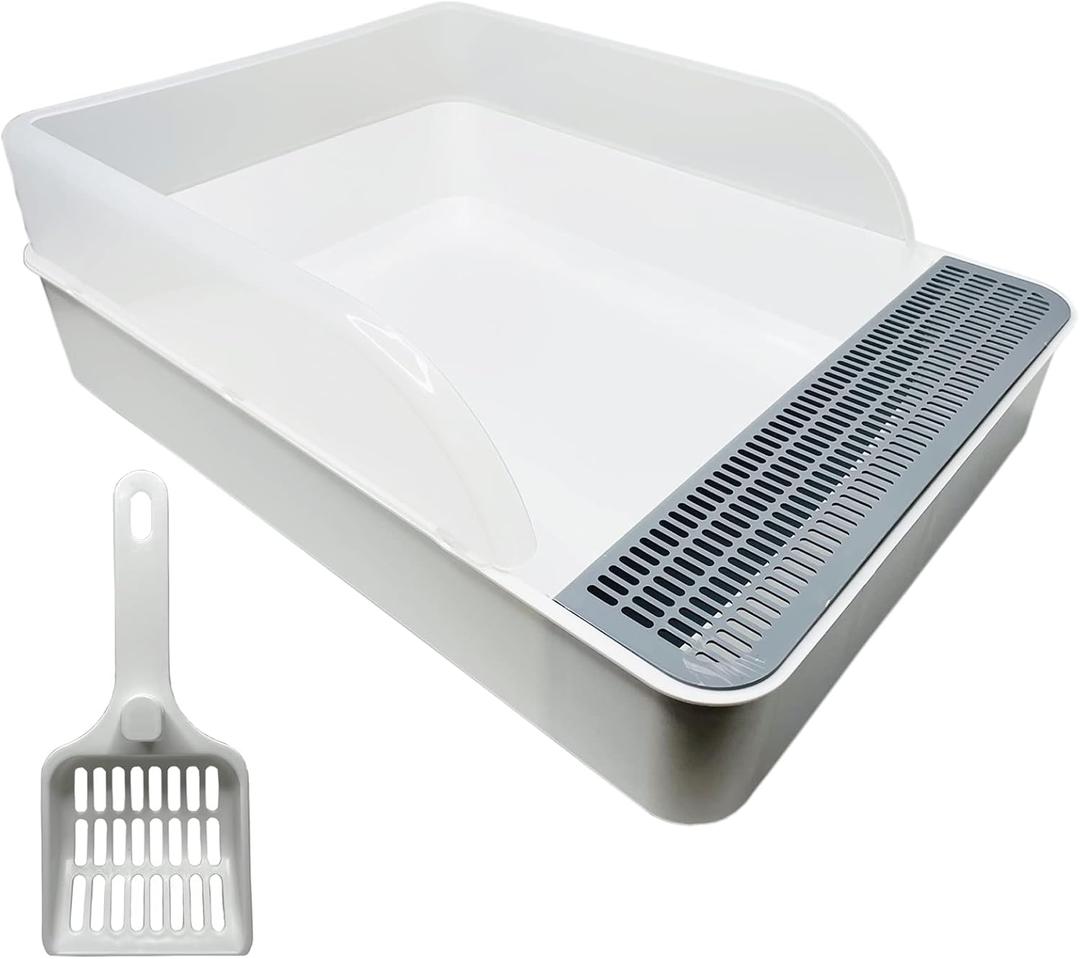 Tfwadmx Large Rabbit Litter Box Toilet Rectangle Potty Trainer Corner Litter Bedding Box Pet Pan for Adult Hamster Bunny Guinea Pig Galesaur Chinchilla Other Animals (L(18.5 x 13.4 x 7.5 in))