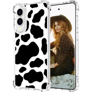 Hungo Compatible for Samsung Galaxy S25 Edge Case for Women Girls Design Cute, Girly for Women Girls Skin Cow Print