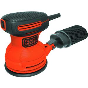 BLACK+DECKER Orbital Sander, 5 Inch, 2.0 Amp, 12000 OPM, Corded, 1 Sandpaper Sheet and Dust Bag Included (BDERO100)