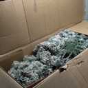 8 ft. Pre-lit Snow Flocked Hinged Artificial Christmas Tree with 1502 Tips and Metal Stand