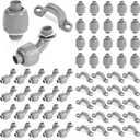 (1/2" Conduit Parts 60 Pack) Yariwiz 1/2 PVC Electrical Conduit Fitting Plastic Liquid Tight Conduit Connector Kit, Include 20 Conduit Couplings, 20 Conduit 90 Degree Elbows and 20 Conduit Straps