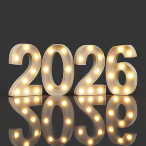 Marquee Numbers 2026 Light Up Numbers for 2026 Prom Graduation Marquee Letters Class of 2026 Light Up Sign Decorations for Party Sign 20 60th Birthday Wedding Signage Prom Decor Christmas New Years Decorations