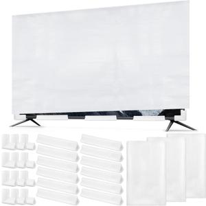 3 Pack Cushioning Foam Set Include Flat Screen TV Covers Fits up to 65'' W x 36'' H,12 Moving Corner Edge Protectors and 12 Foam Protection Strips for TV Display Screen Protector Packing Moving