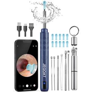 Ear Wax Removal Tool Camera, Ear Cleaner with Camera, Ear Scope, Earwax Removal Kit with Otoscope, Ear Canel Cleaning 6 LED Lights 12 Ear Pickers, 1296P HD Black
