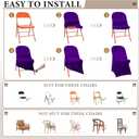 Newwiee 50 Pcs Spandex Chair Covers Bulk - Stretch Folding Flat Front Fitted Universal Chair Protector Pack Removable Washable for Wedding Party Dining Banquet Event (Purple)
