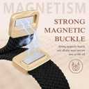 Minyee Magnetic Braided Band Compatible with Apple Watch Bands 42/41/40/38/44/45/46/49mm Women, Dressy Designer C-Shape Metal Elastic Stretchy Strap for iWatch Series 11 10 9 8 7 6 5 4 SE/Ultra 3 2 1