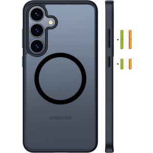 TORRAS Magnetic Shockproof Case for Samsung Galaxy S25 Plus, [12FT Military Grade Protection] [Fit for MagSafe], Translucent Slim Case for Samsung S25+Plus Case Anti-Fingerprint Anti-Scratch, Black