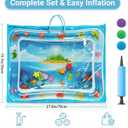 Cat Water Mat with Protective Bag, Scratch Resistant Thickened PVC Water Play Mat, Summer Cooling Interactive Water Filled Mat, Portable Foldable Paw Proof Cat Toy Mat for Indoor Outdoor (A)