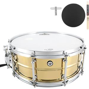 EASTROCK Snare Drum 14 X5.5 Inches Professional Snares for Drummer, Adult, Advanced Drum Set Snare Drums (Brass Color)