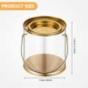 12 Pack Paint Cans Clear Plastic Paint Cans 3 x 3 Inches Mini Empty Bucket with Lids Small Transparent Paint Containers for Art Crafts Candy DIY Projects Christmas Party Favor Decor (Gold)